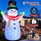 10FT Christmas Inflatables Snowman Outdoor Decorations, Giant Blow up Snow Man with Black Hat & Xmas Banner Yard Decor, Built-in Blue Rotating LED Lights for Lawn Patio Garden Party Holiday